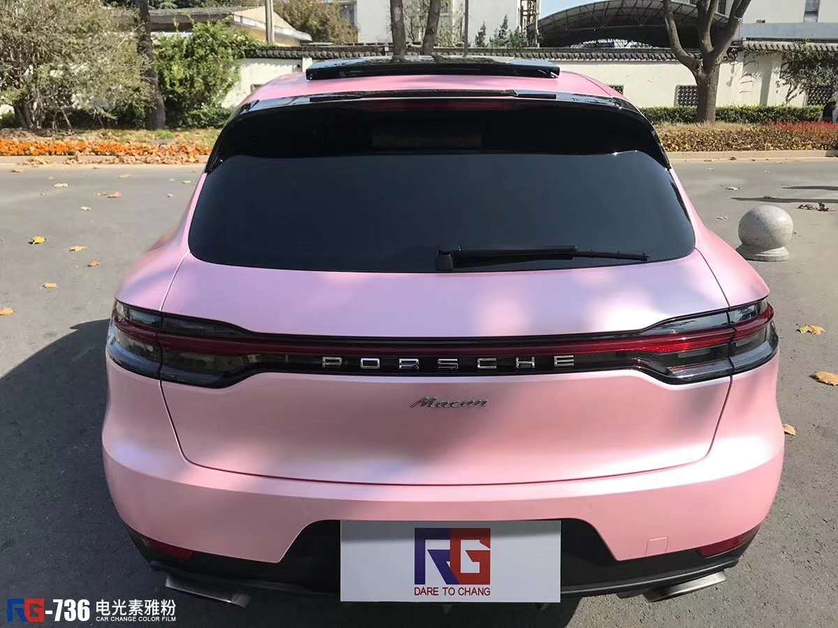 保时捷卡宴贴马卡龙樱花粉