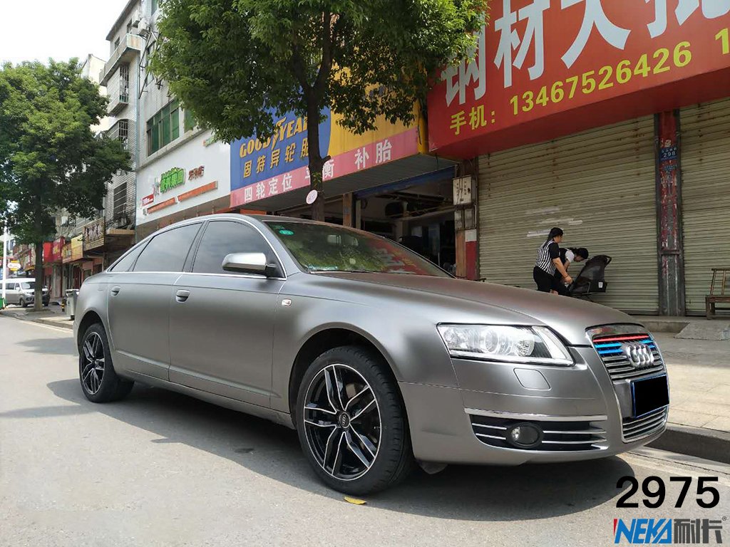 奥迪A6电光钛银灰车身改色贴膜