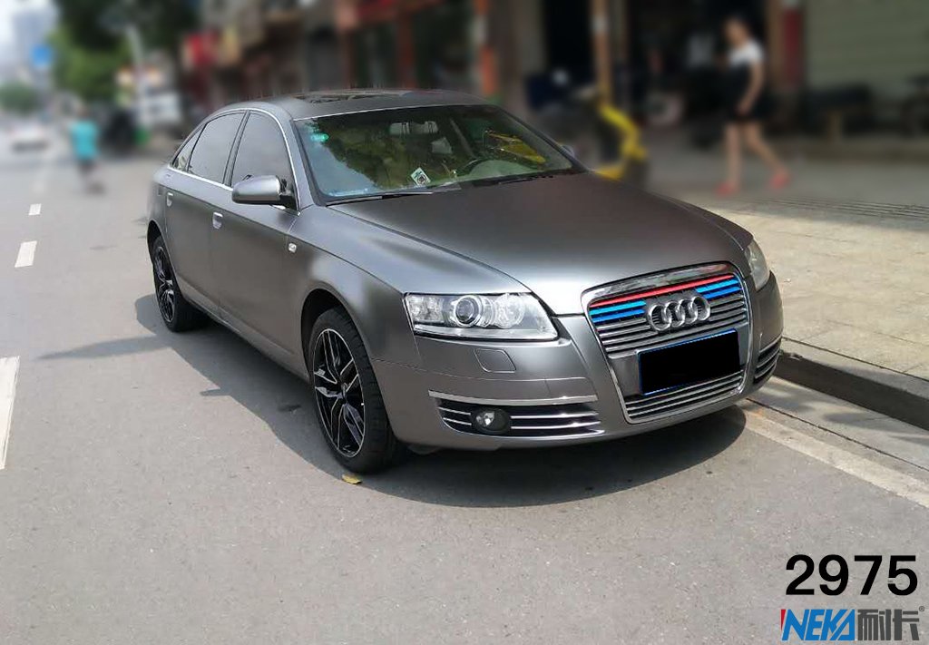 奥迪A6电光钛银灰车身改色贴膜