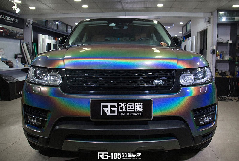 路虎揽胜车身改色贴膜3D炫彩灰