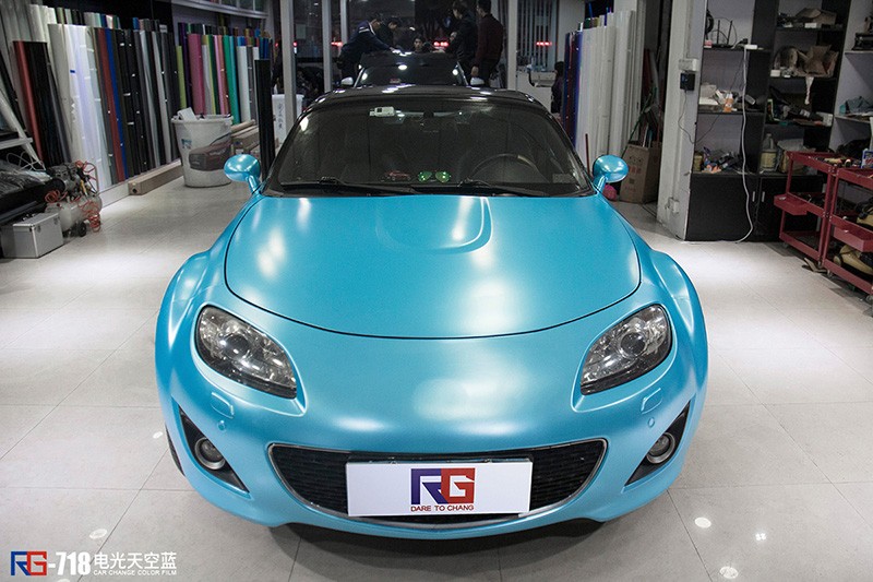 马自达MX5改色电光天蓝