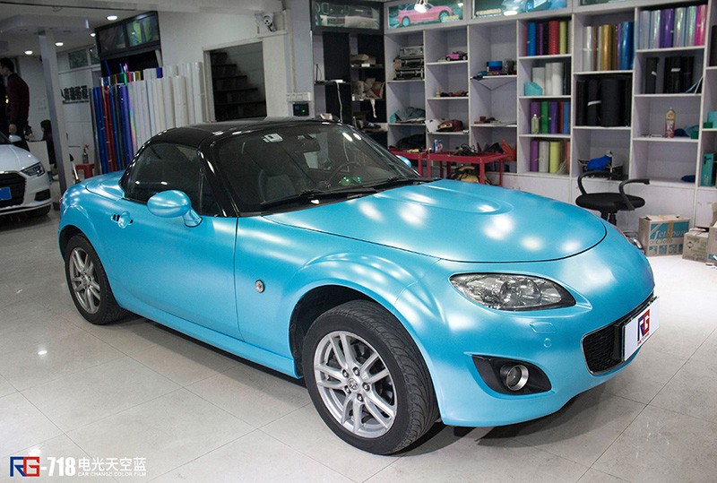马自达MX5改色电光天蓝