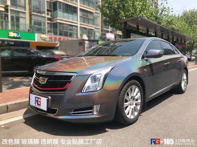 凯迪拉克车身改色3D炫彩锦绣灰