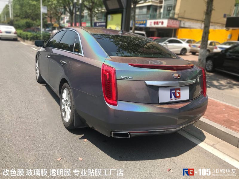 凯迪拉克车身改色3D炫彩锦绣灰