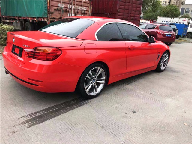 宝马428车身改色贴膜：水晶法拉利红