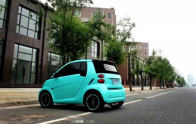 清新小萌星 smart电光薄荷车身改色贴膜
