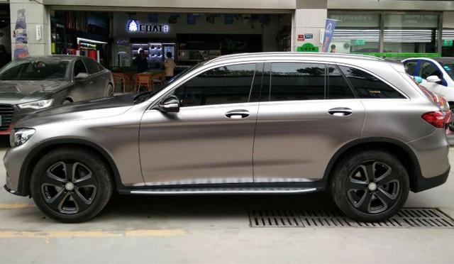 奔驰GLC300电光金属钛金车身改色