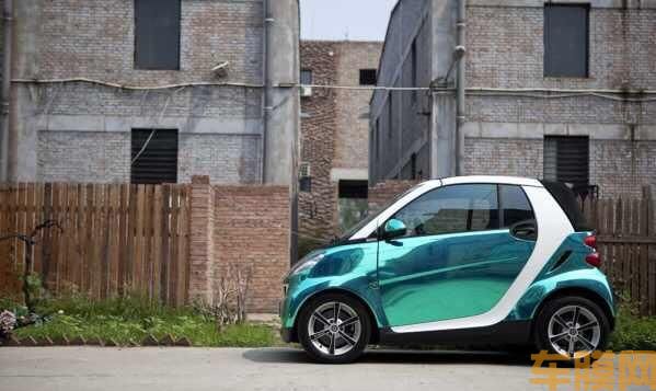 清新可爱 smart 电镀tiffany蓝改色贴膜