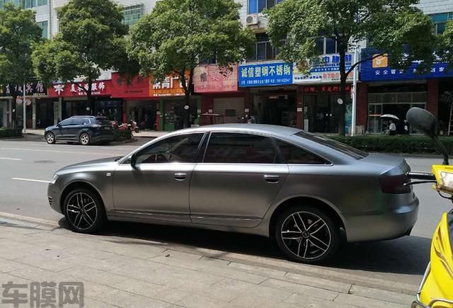 奥迪A6汽车电光金属钛灰车身改色贴膜效果图