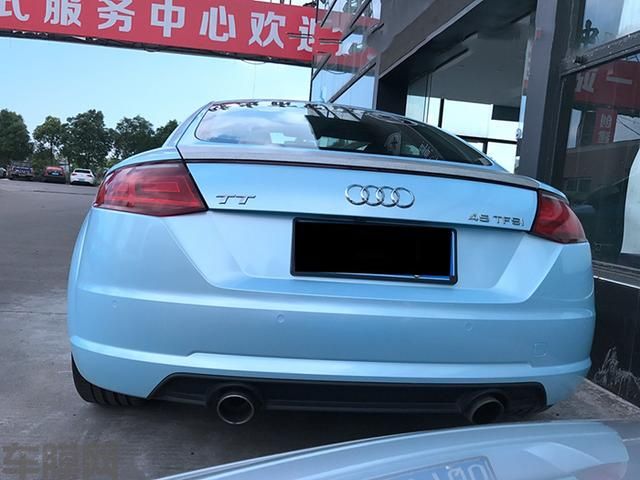 奥迪TT车身改色贴膜马卡龙晨曦蓝效果图 可爱，浪漫，缤纷