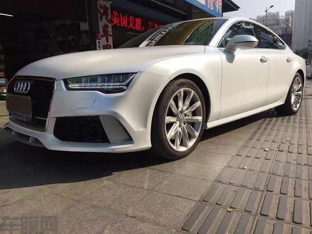 奥迪A7全车改色电光金属白案例分享