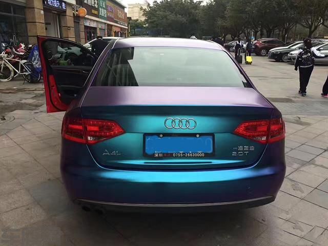 奥迪A4L全车改色电光紫魅蓝案例