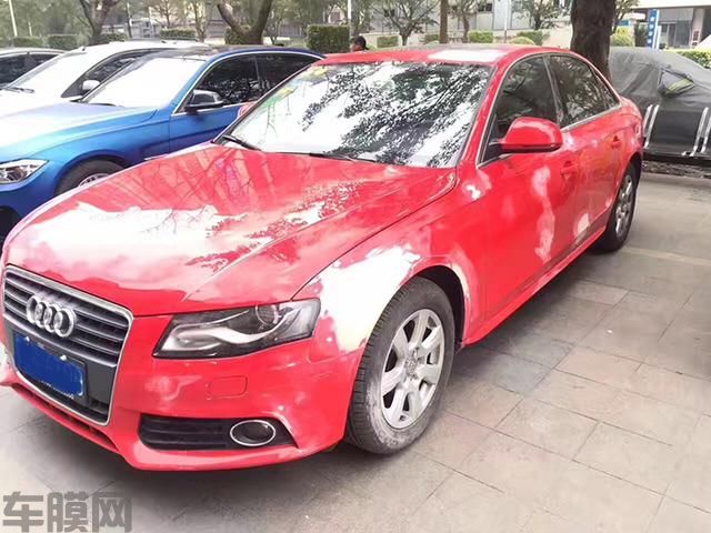 奥迪A4L全车改色电光紫魅蓝案例