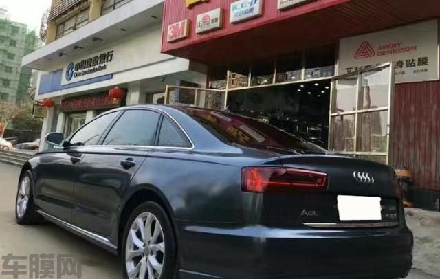奥迪A6L大珠光黑车身改色贴膜 美丽的黑珍珠