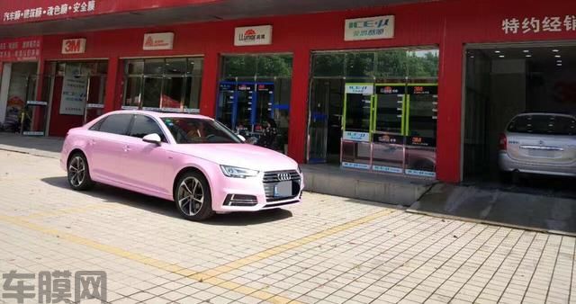 奥迪A4改色马卡龙紫丁香汽车改色效果图