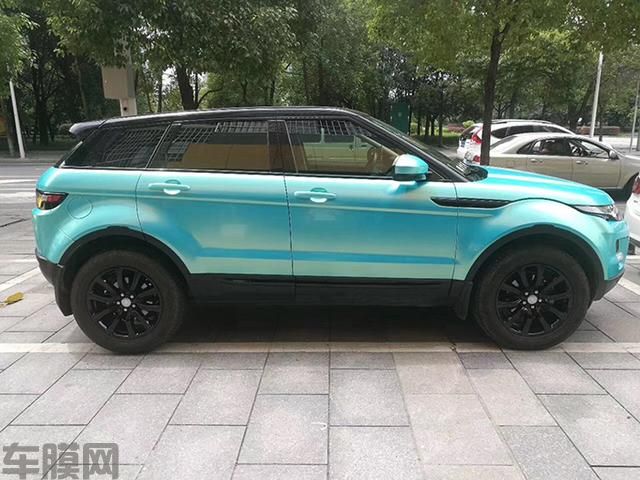 路虎揽胜汽车改色幻彩珊瑚海蓝贴膜效果图
