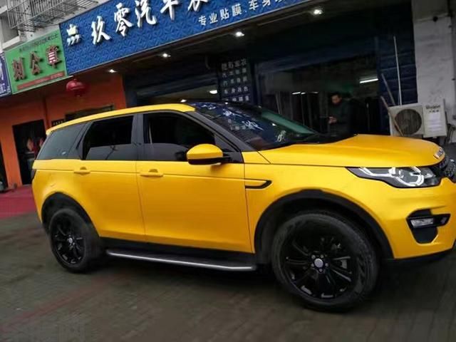 路虎发现神行者电光大黄蜂车身改色案例分享 