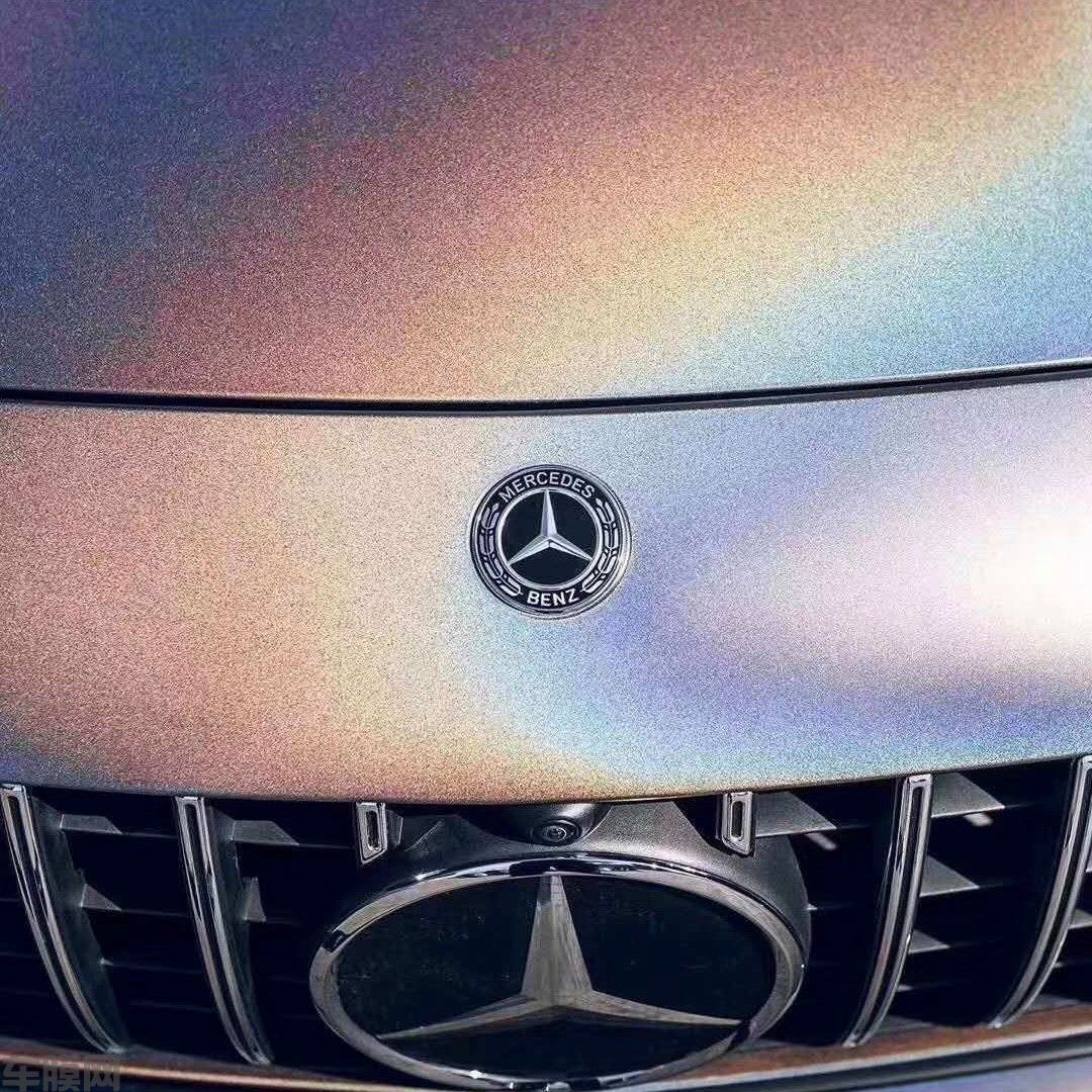 奔驰AMG GT 镭射灰贴膜改色效果图