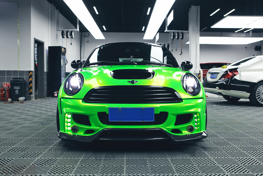 MINI Cooper S 珊瑚金绿贴膜改色效果图