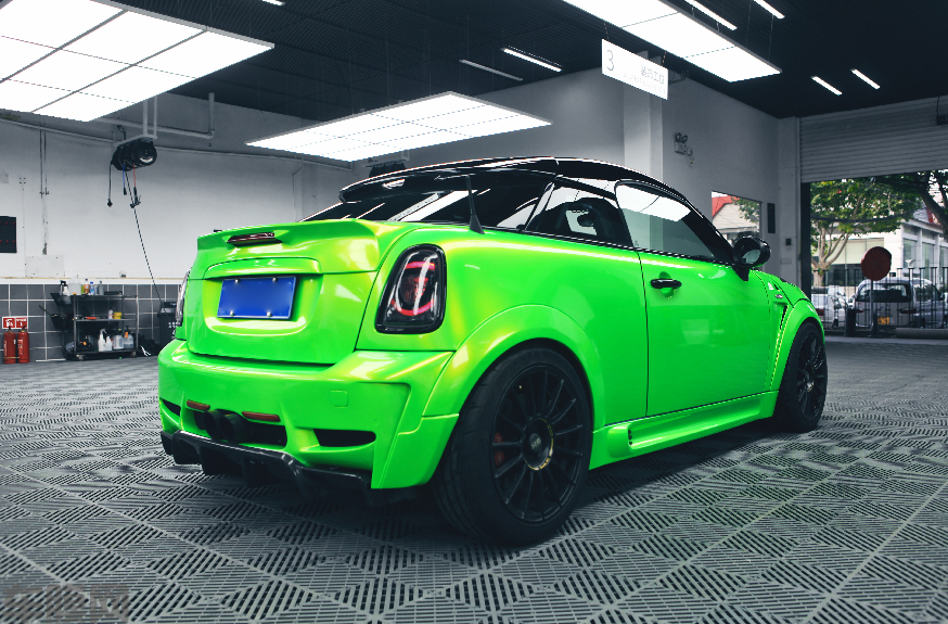 MINI Cooper S 珊瑚金绿贴膜改色效果图