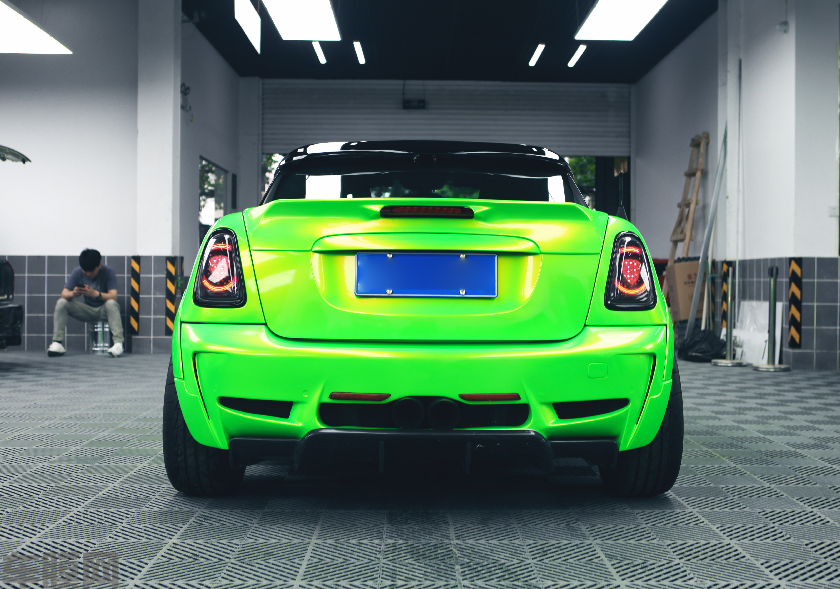 MINI Cooper S 珊瑚金绿贴膜改色效果图