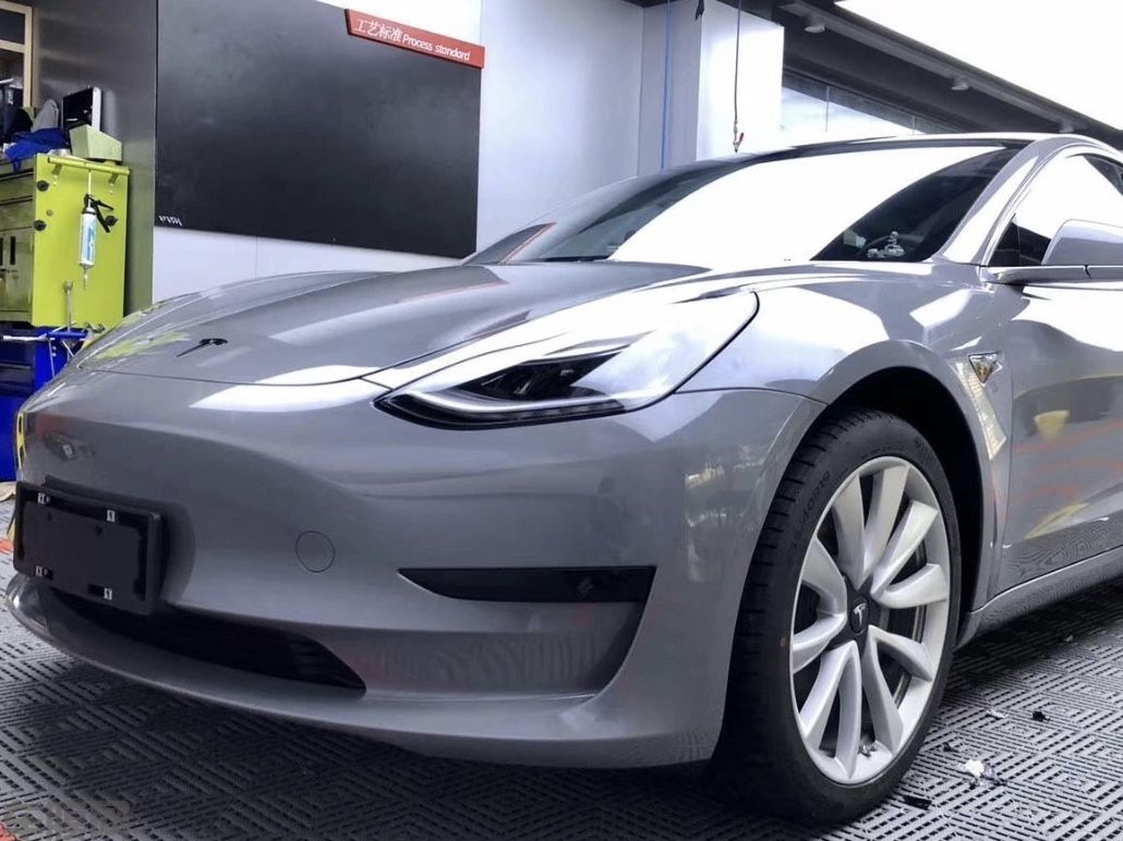 特斯拉Model3 水晶水泥灰（浅）改色贴膜效果图