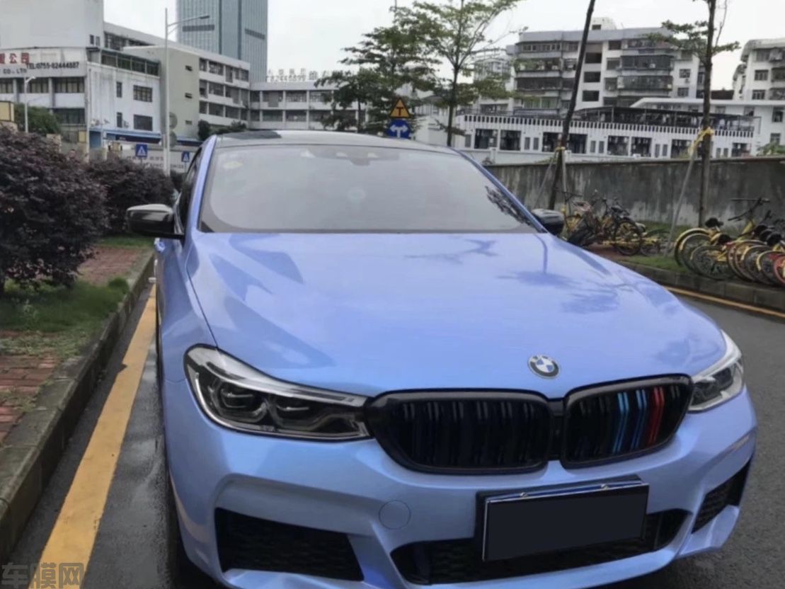 宝马GT 双色糖果灰魅蓝改色膜 效果图