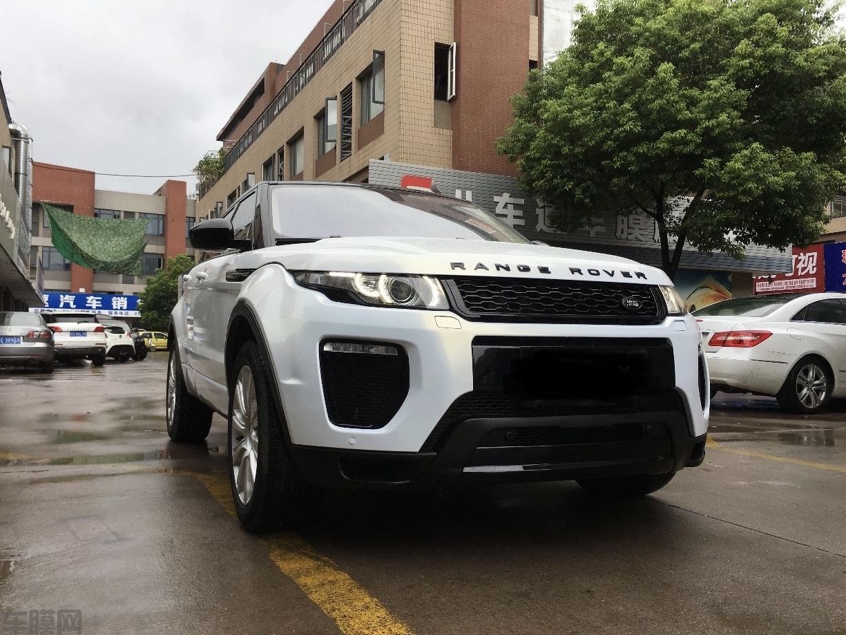 路虎极光 珍珠白变金改色膜 效果图