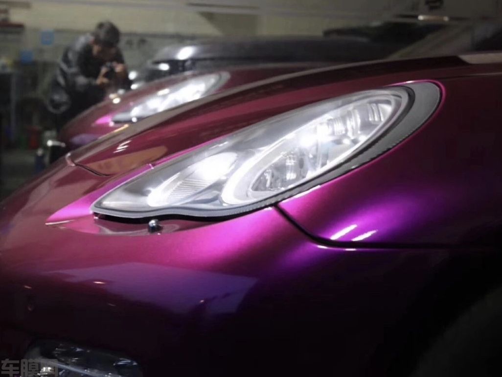 保时捷panamera 金属紫罗兰改色膜 效果图
