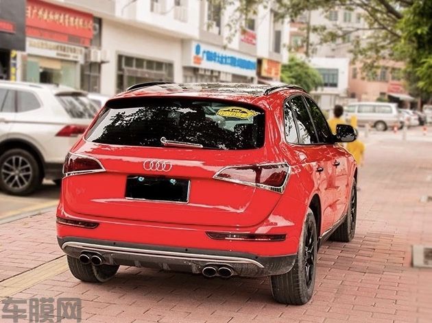 奥迪Q5 高亮糖果胭脂红改色膜 效果图