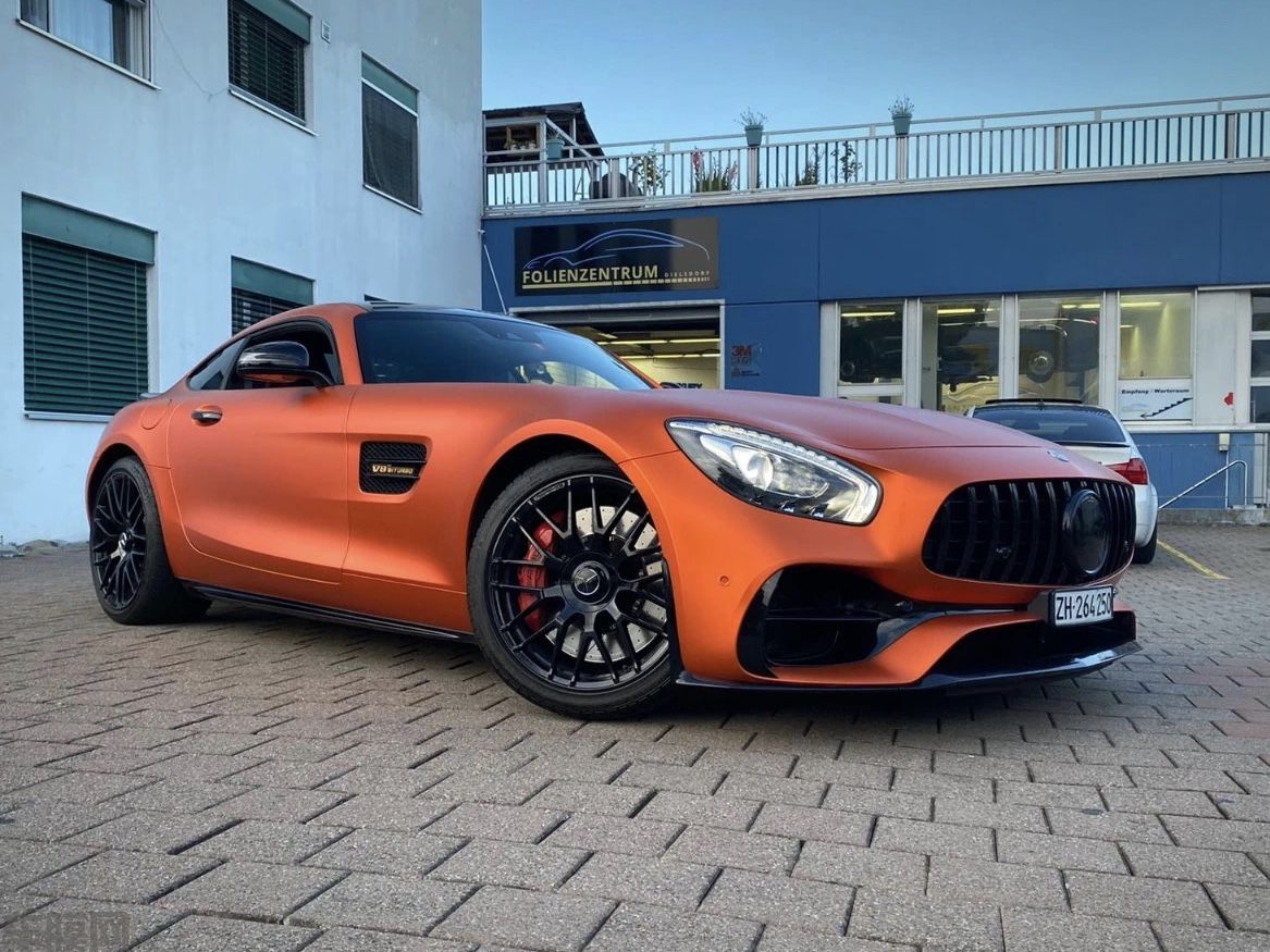奔驰AMG GT 陶瓷金属橙改色膜效果图