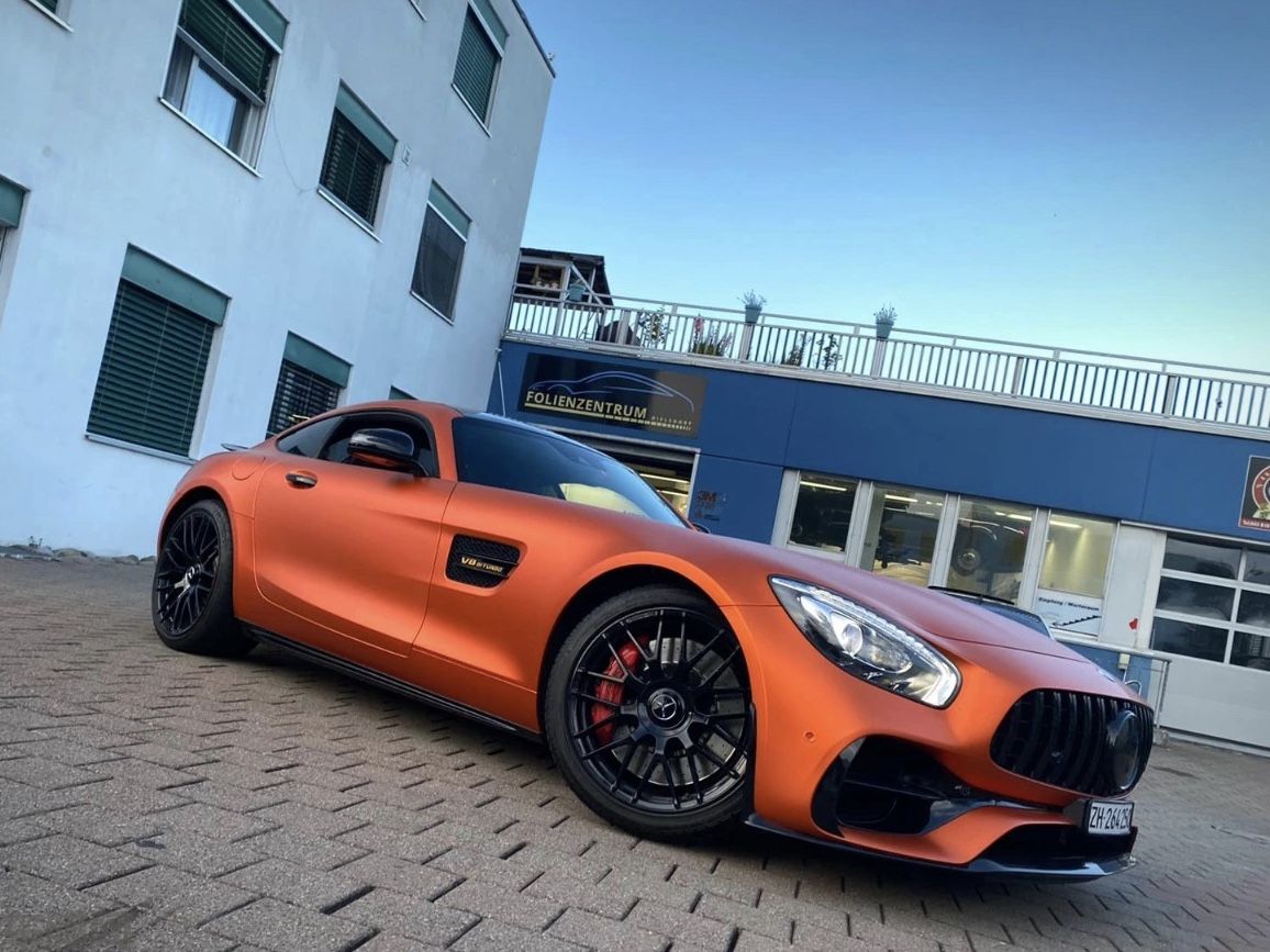 奔驰AMG GT 陶瓷金属橙改色膜效果图