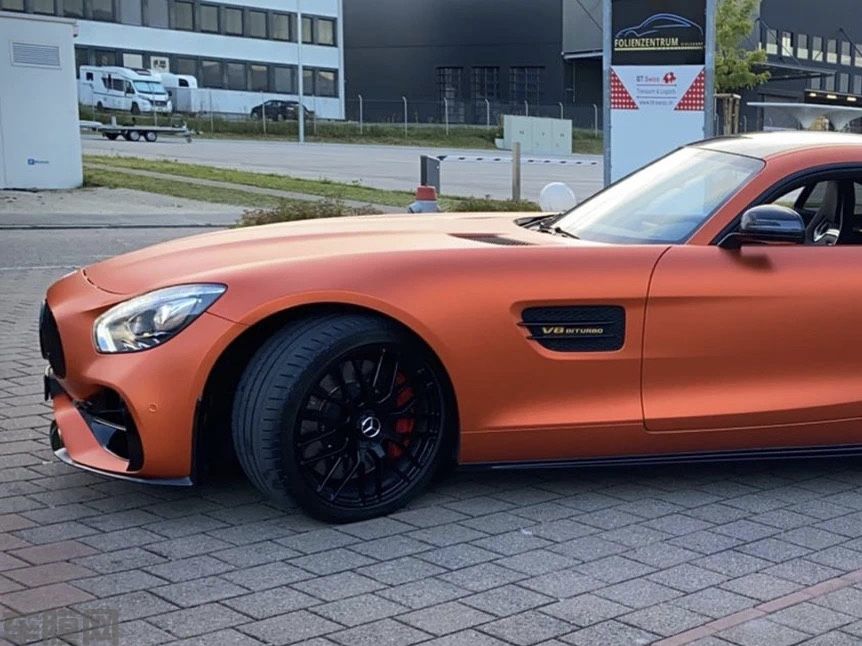 奔驰AMG GT 陶瓷金属橙改色膜效果图
