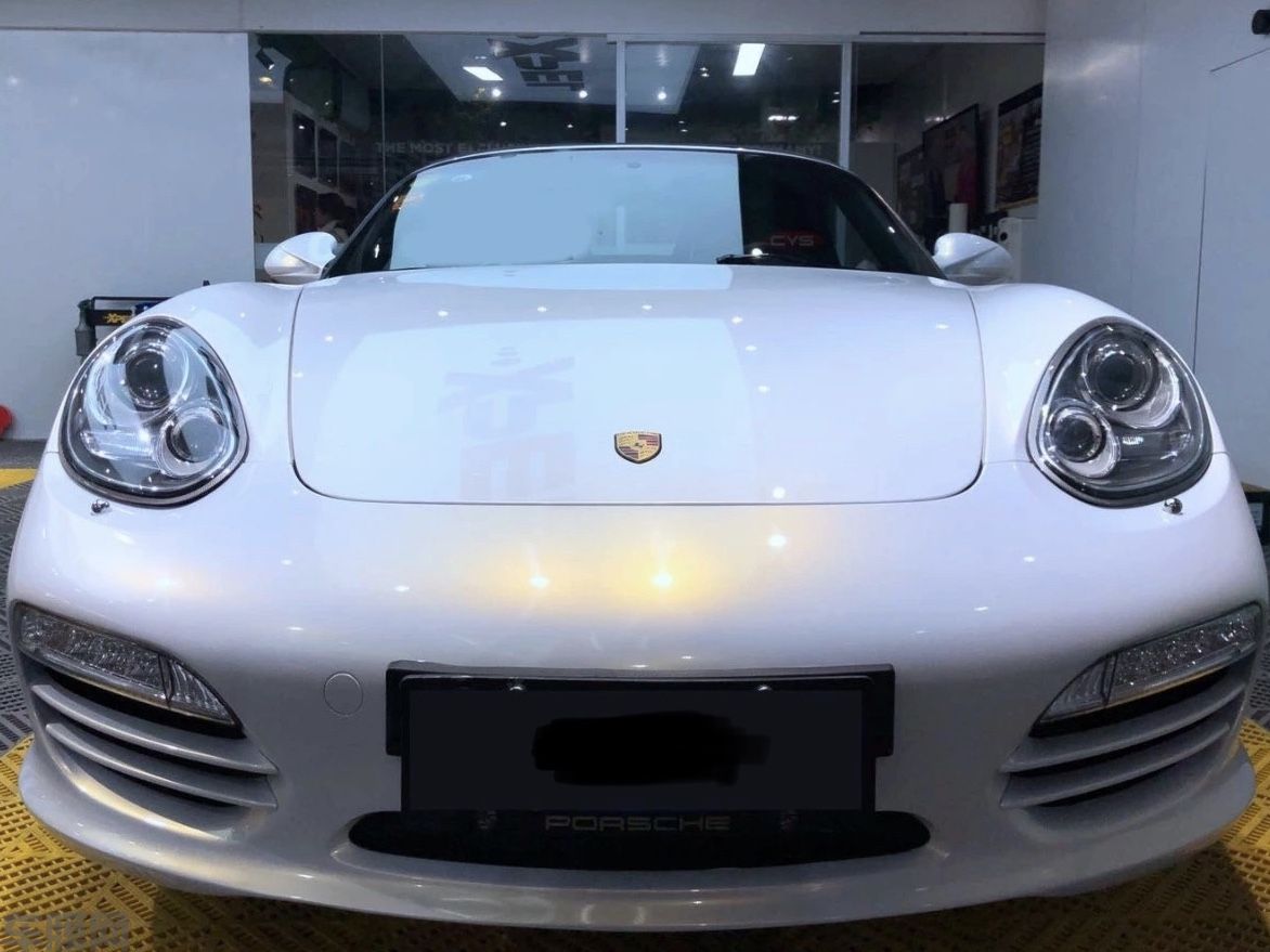 保时捷Boxster 白变金改色膜 效果图