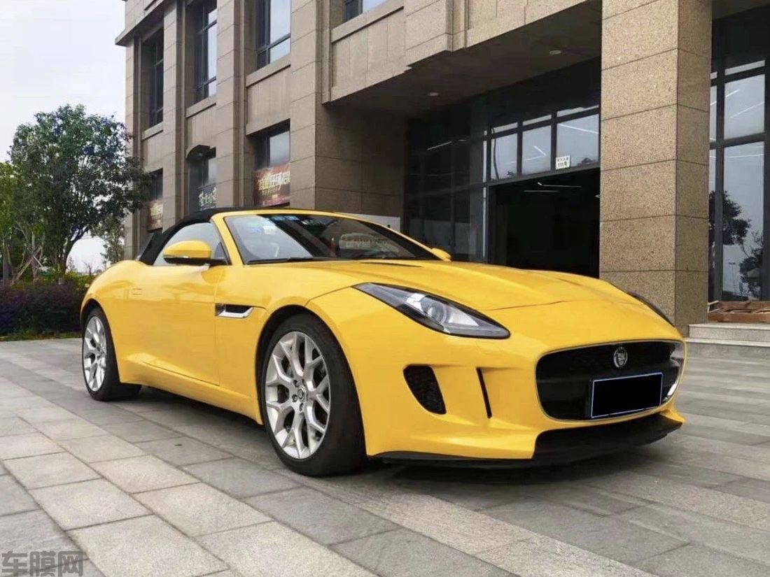 捷豹F-Type 亮向日葵黄改色膜效果图