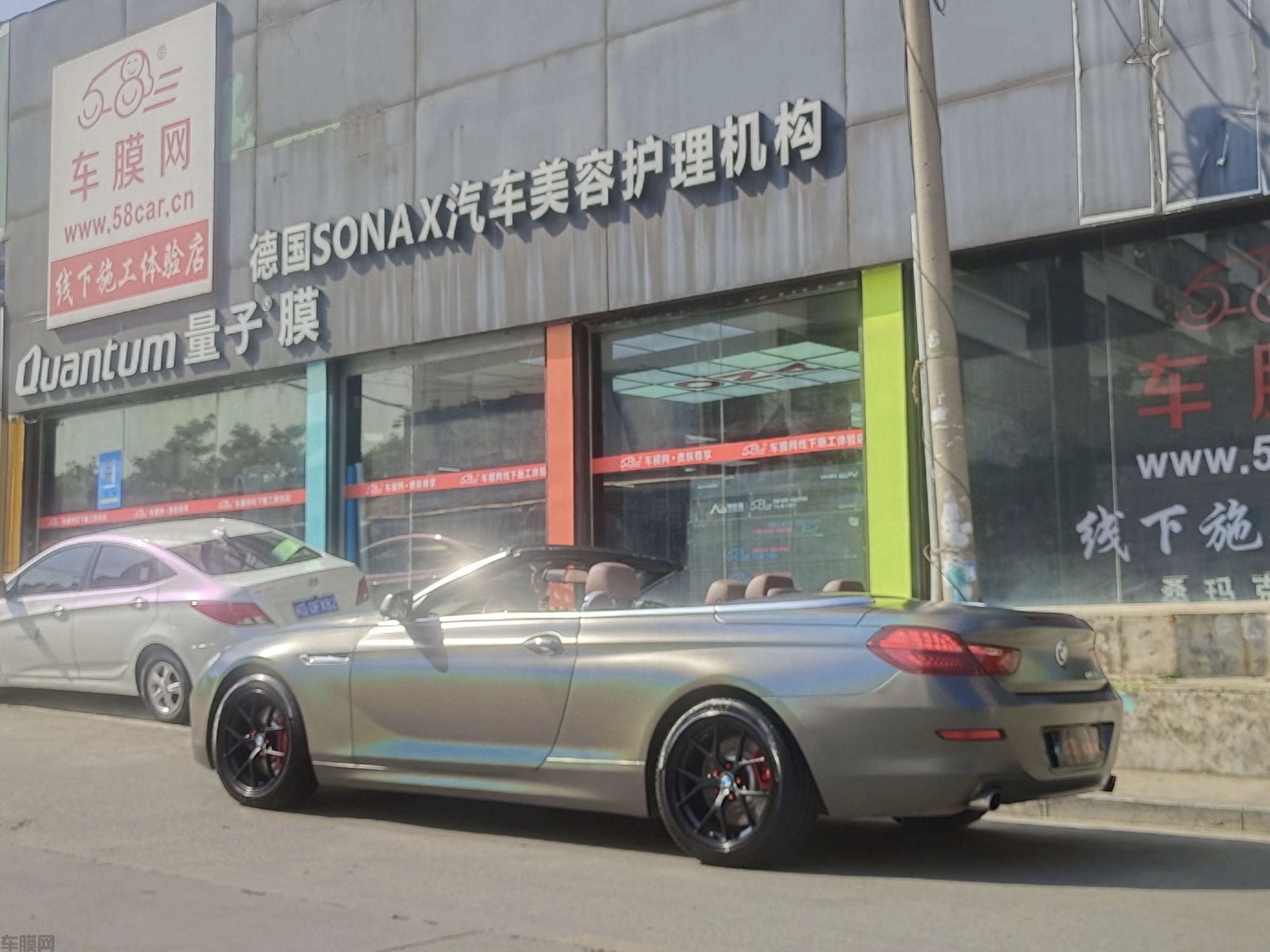 宝马640 哑面钻石镭射灰改色膜效果图