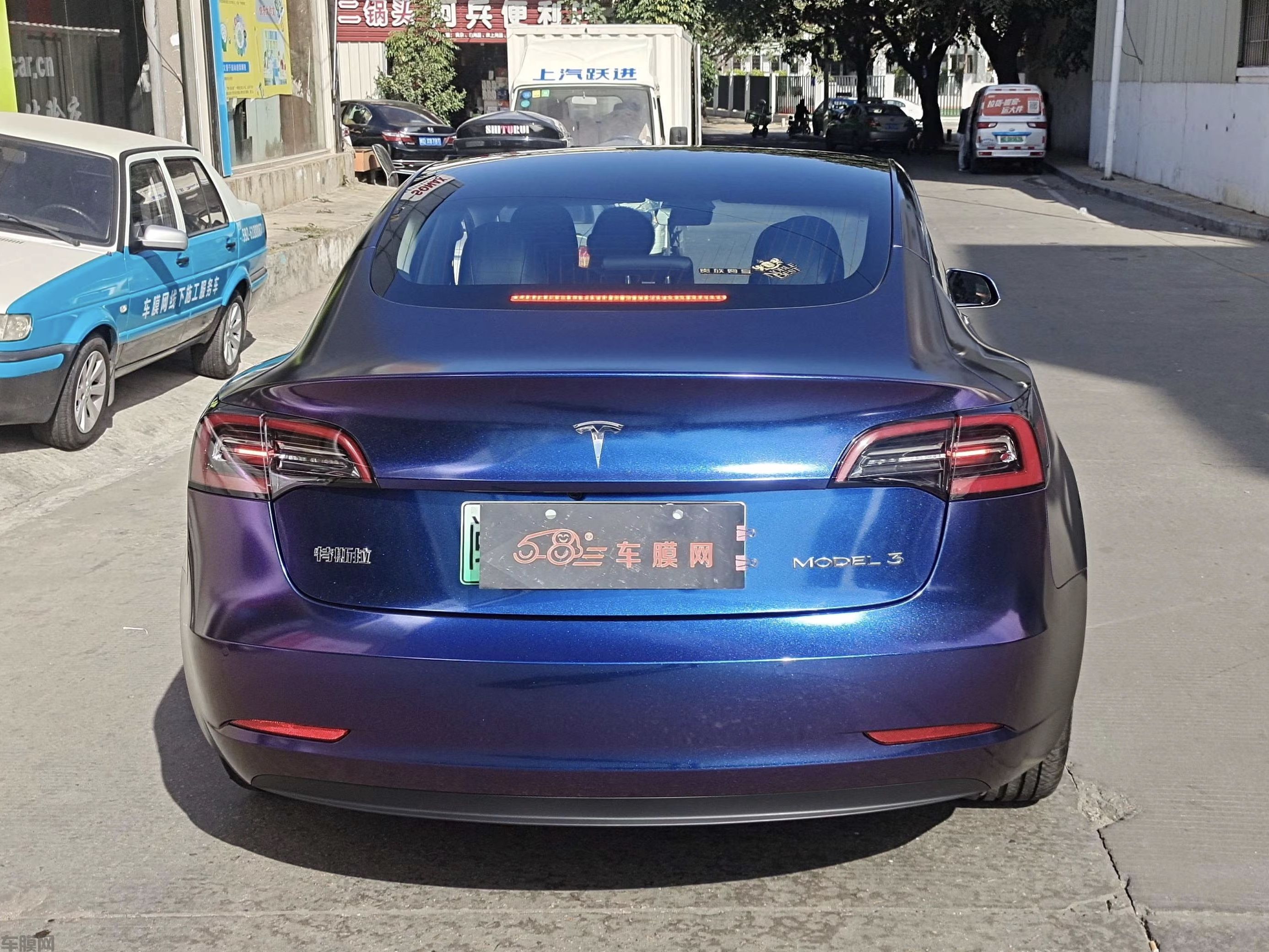 特斯拉Model3 钻石紫魅红改色膜 效果图