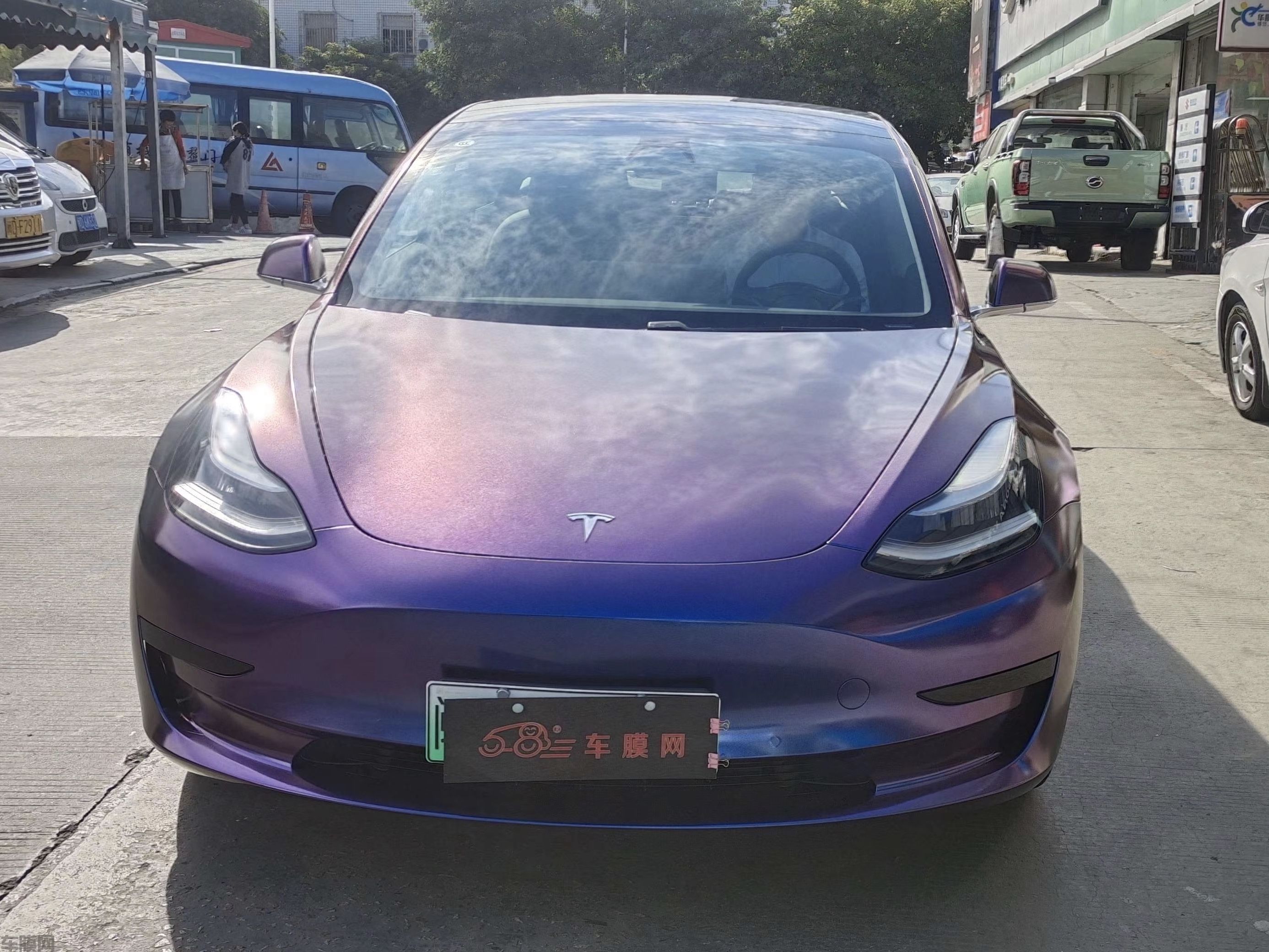 特斯拉Model3 钻石紫魅红改色膜 效果图