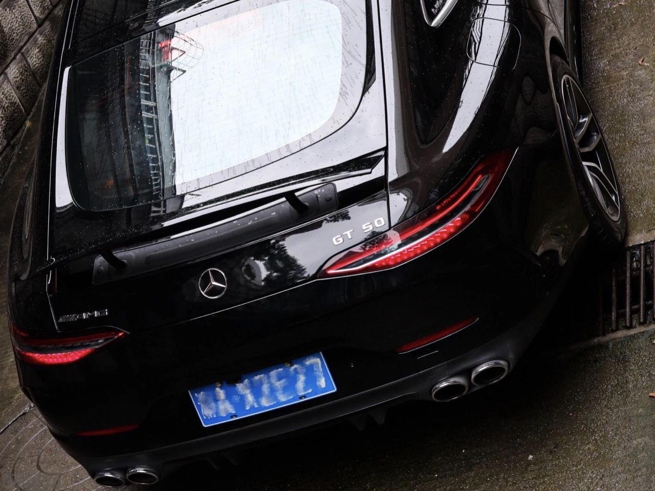 奔驰AMG GT50 超亮金属黑改色膜 效果图