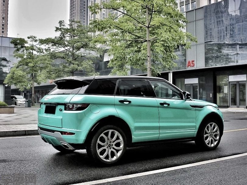 路虎极光 金属Tiffany改色膜 效果图