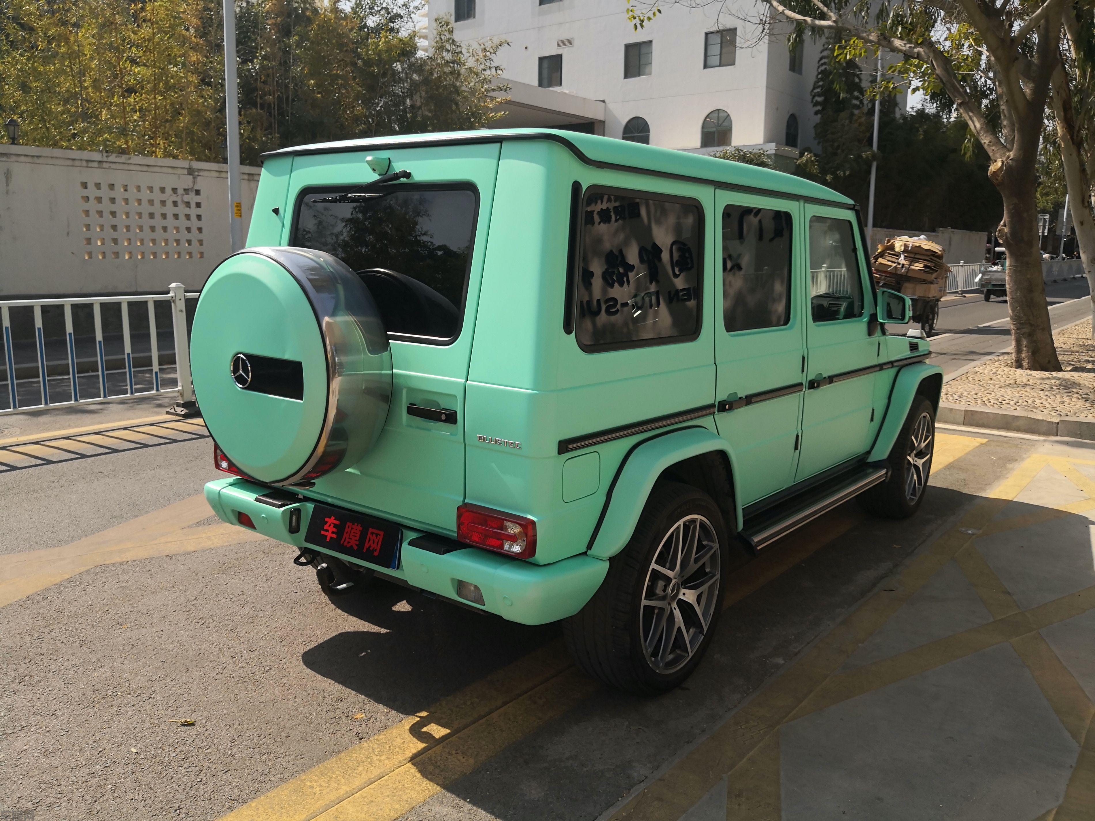 奔驰G350 消光蒂芙尼改色膜 效果图