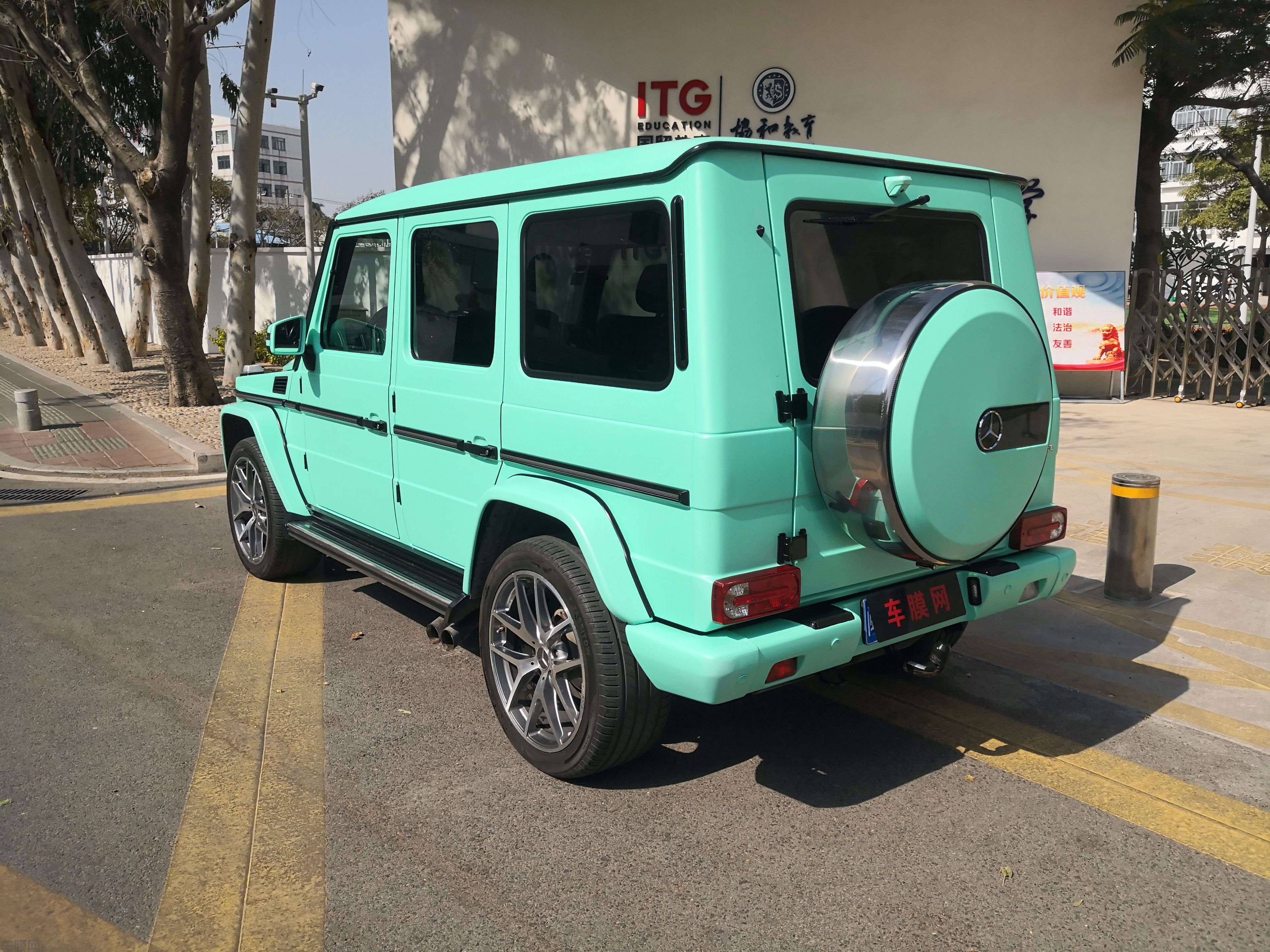 奔驰G350 消光蒂芙尼改色膜 效果图