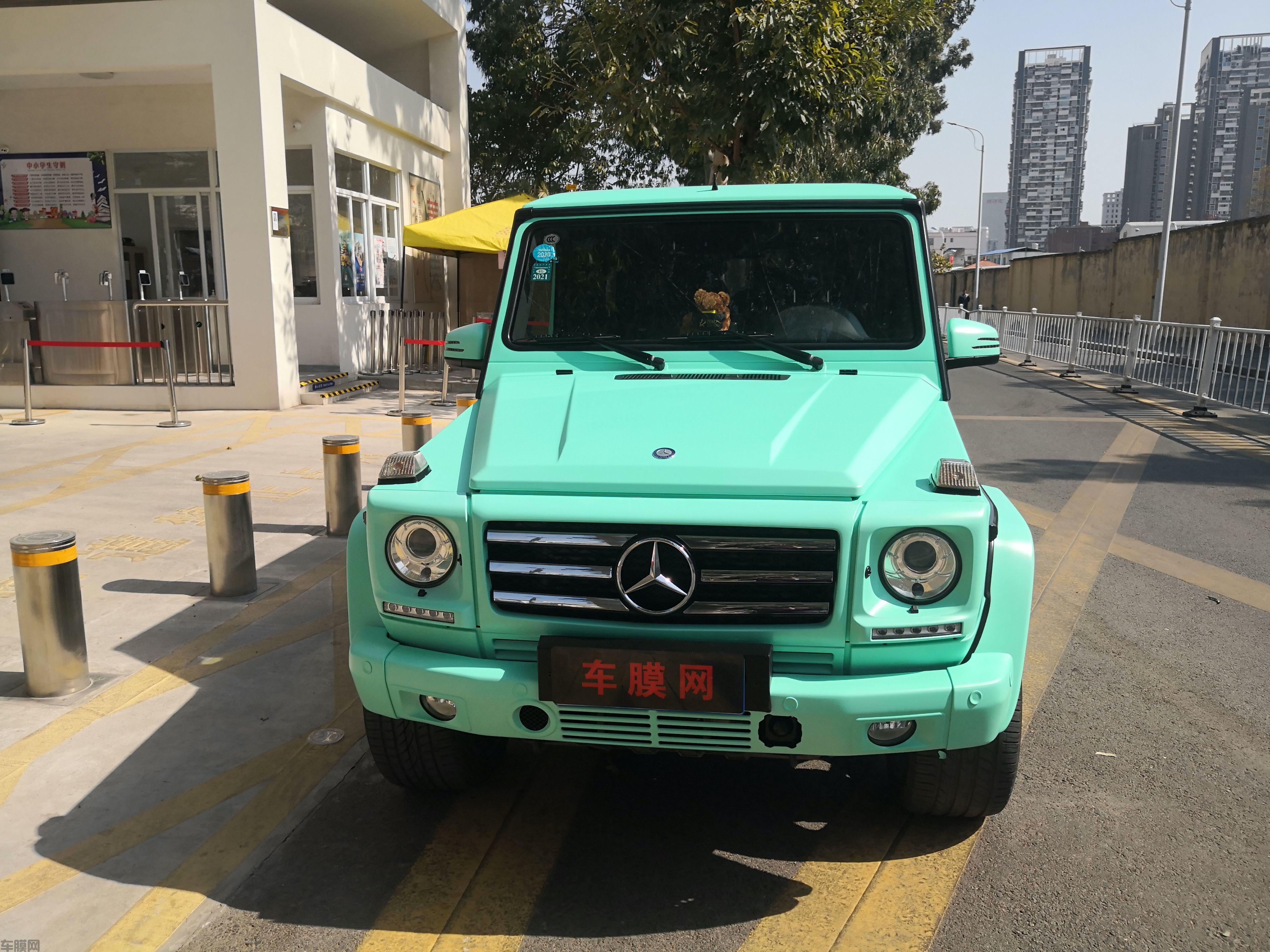 奔驰G350 消光蒂芙尼改色膜 效果图