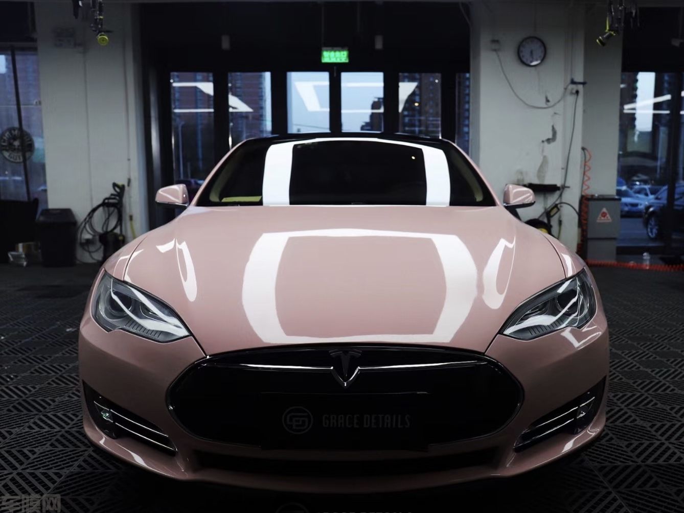 特斯拉Model 3 亮贝壳粉改色膜 效果图