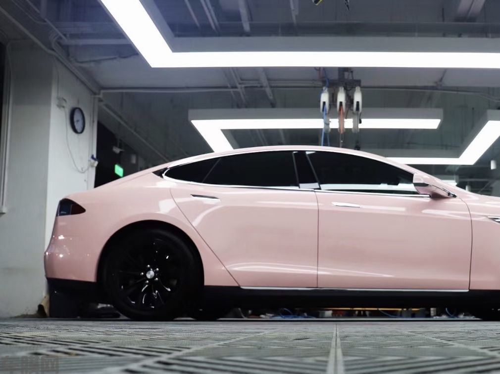 特斯拉Model 3 亮贝壳粉改色膜 效果图