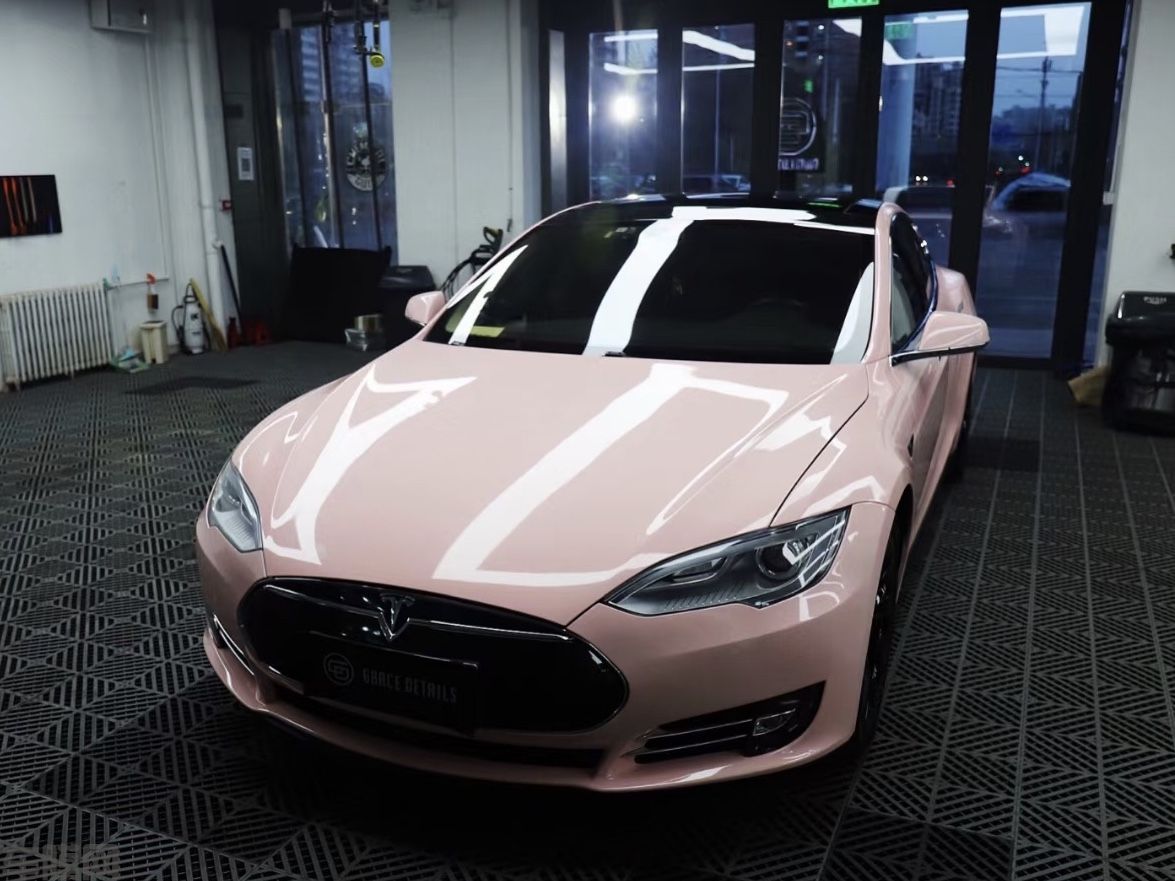 特斯拉Model 3 亮贝壳粉改色膜 效果图