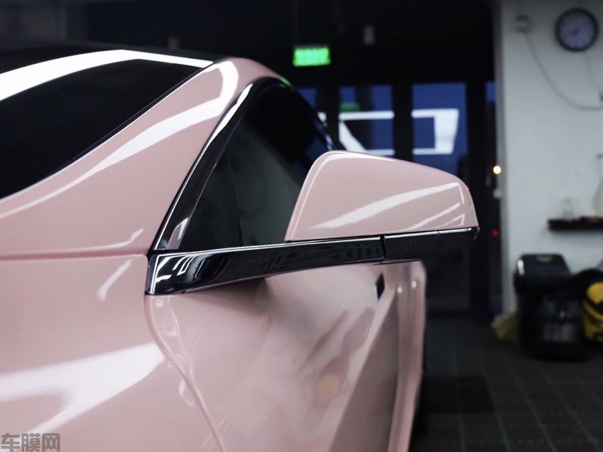 特斯拉Model 3 亮贝壳粉改色膜 效果图