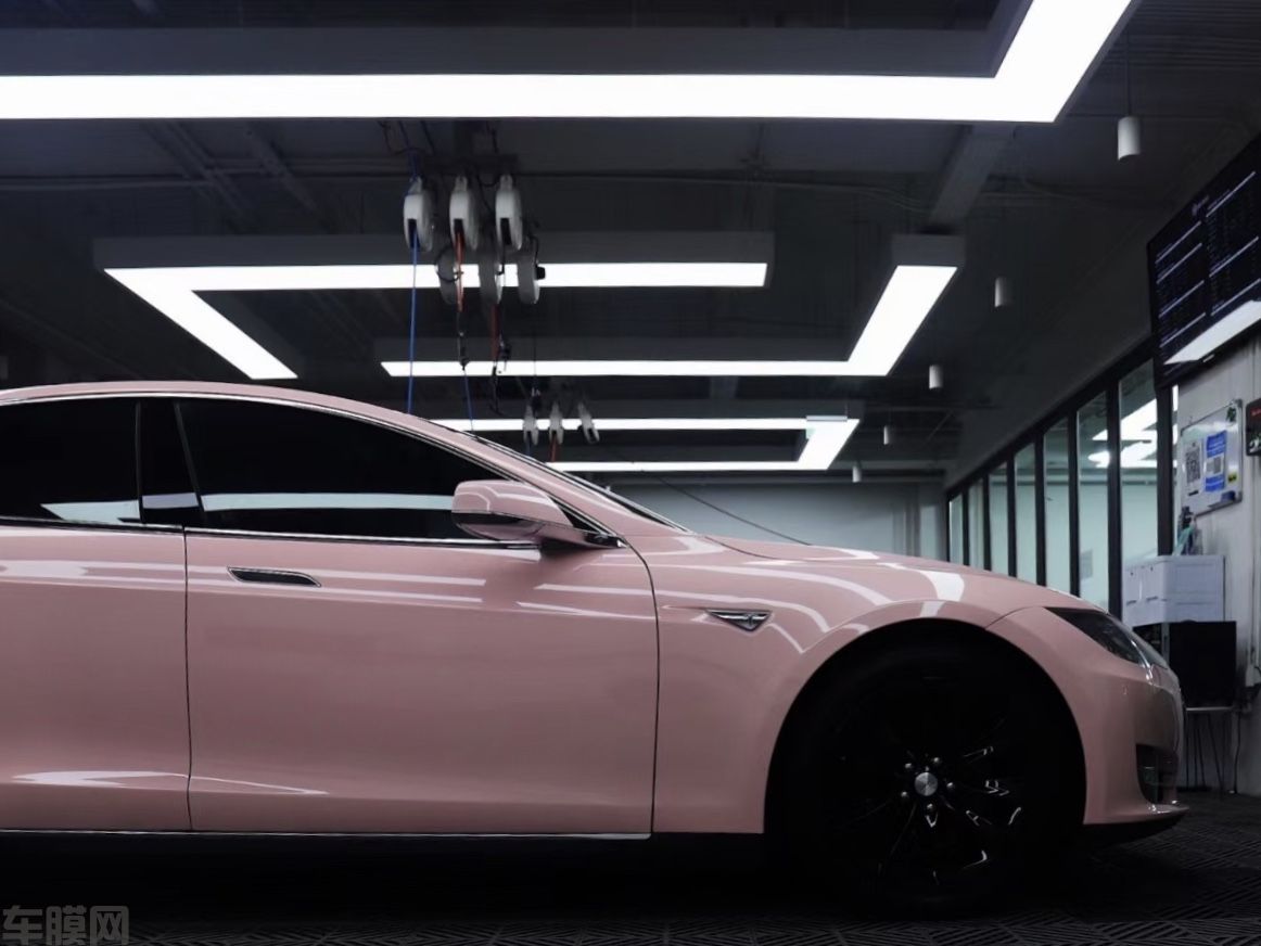 特斯拉Model 3 亮贝壳粉改色膜 效果图