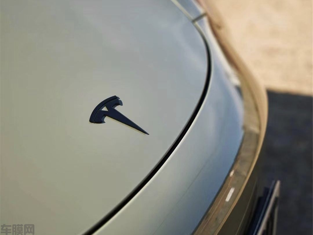 特斯拉Model3 钢琴卡其绿改色膜 效果图