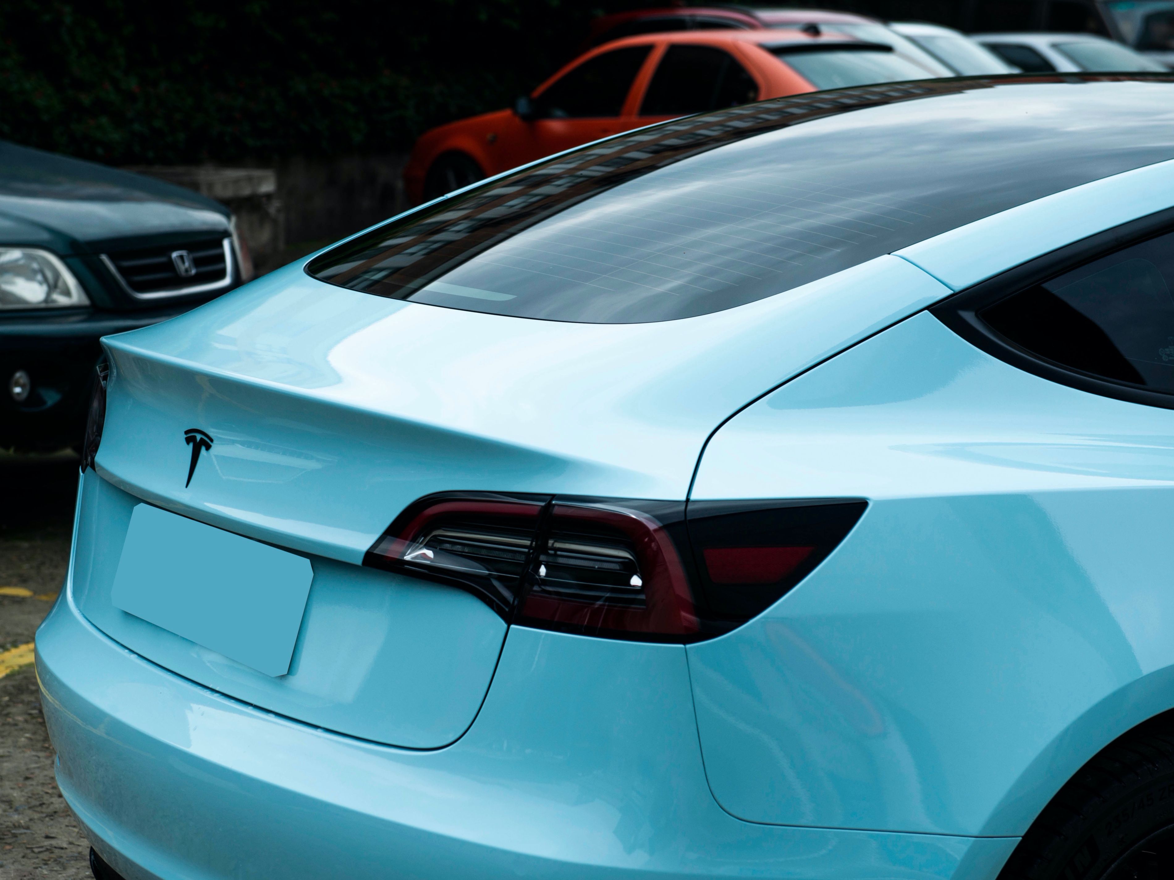 特斯拉 Model 3 冰川蓝改色膜 效果图